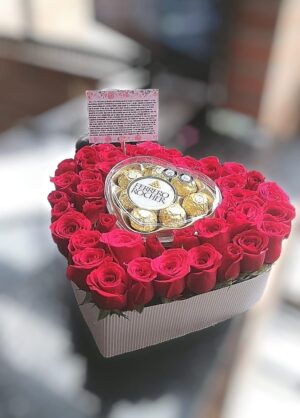 Corazón de rosas y ferrero R 113