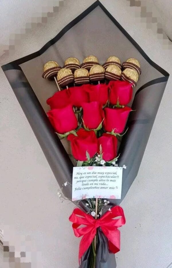 Bouquet por 10 ferrero y rosas R168